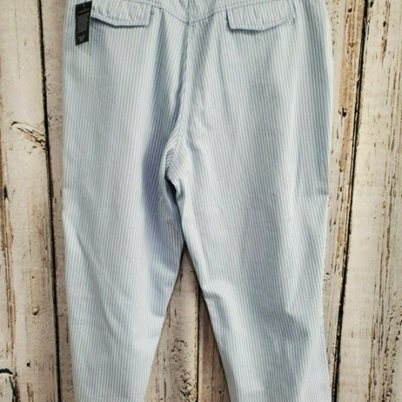 Women's Size 16P petite Lands' End Cropped Pants Capris blue white striped new - Picture 5 of 7